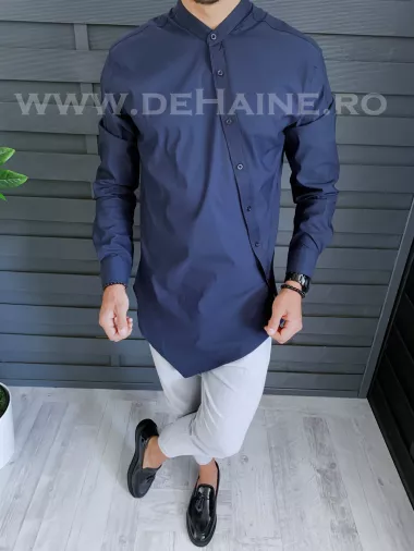 Camasa barbati asimetrica bleumarin slim fit B1310 O3-4.3